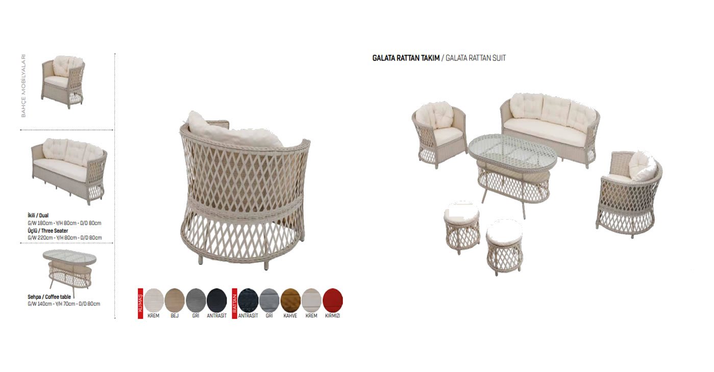 Galata Rattan Bahçe Mobilyası